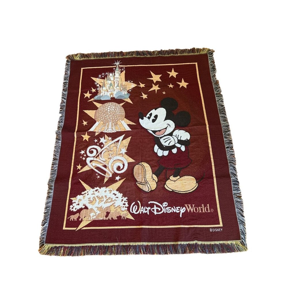Disney Mickey Mouse Throw Depicting 4 Disney Parks, 49X62